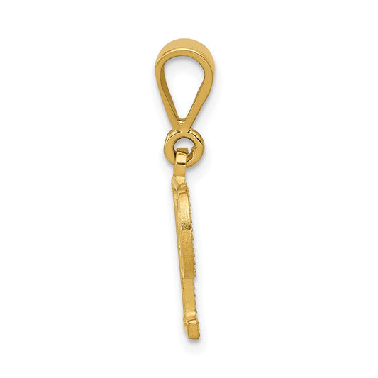 10k Textured Initial P Pendant
