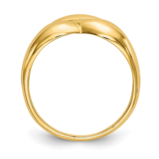 10k Polished Twisted Dome Ring