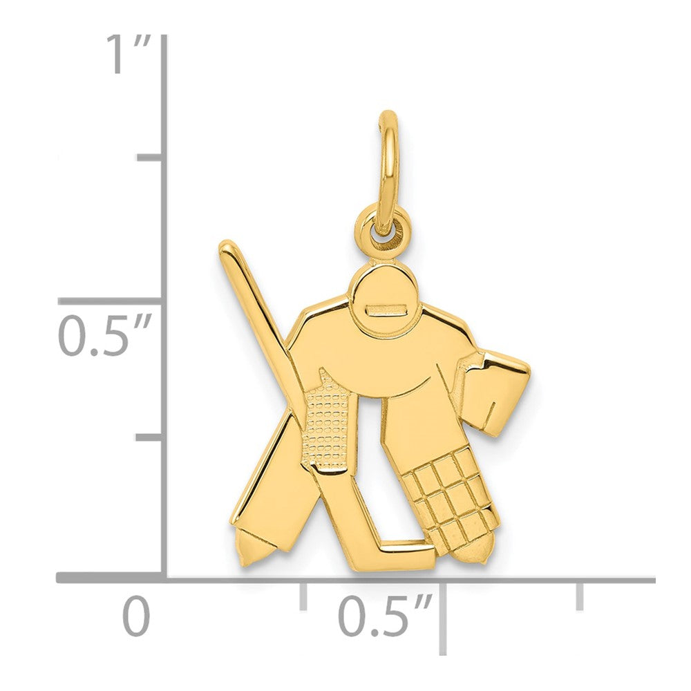 10K Hockey Goalie Charm