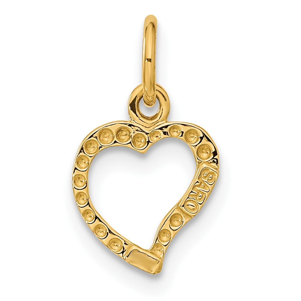 10K Polished Cut-out Heart Pendant