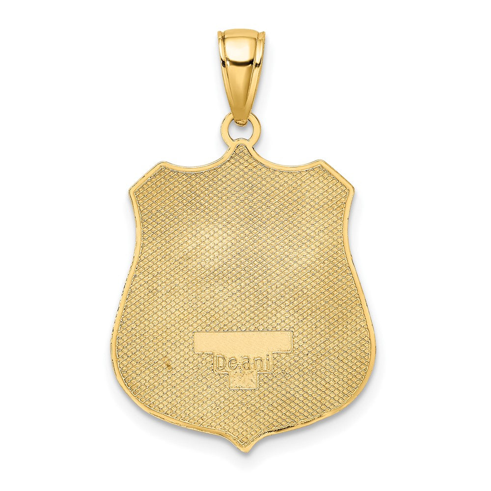 10k Large POLICE Badge Pendant