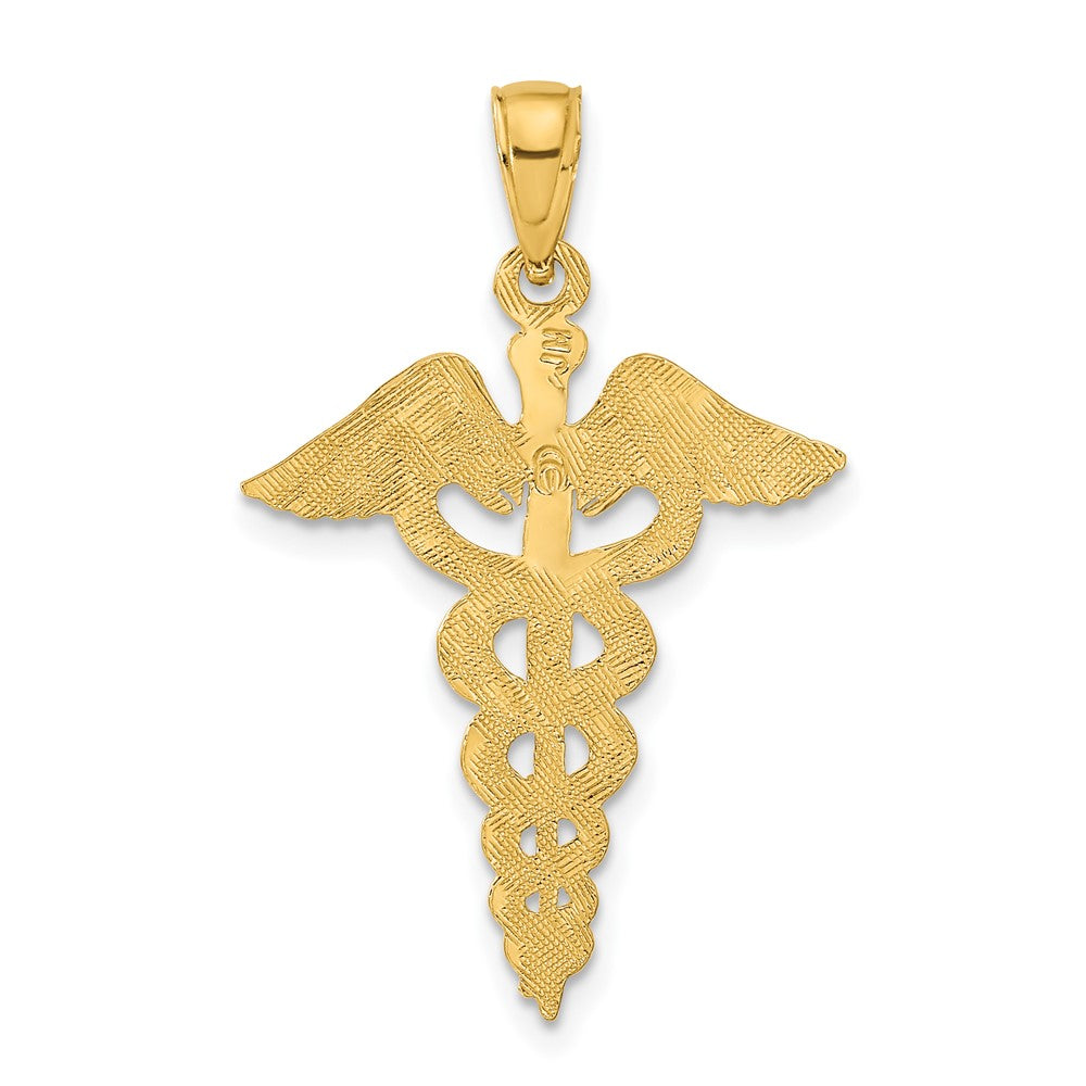 10k Large Caduceus Pendant