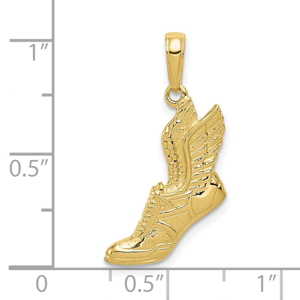 10K Polished Running Shoe with Wings Pendant