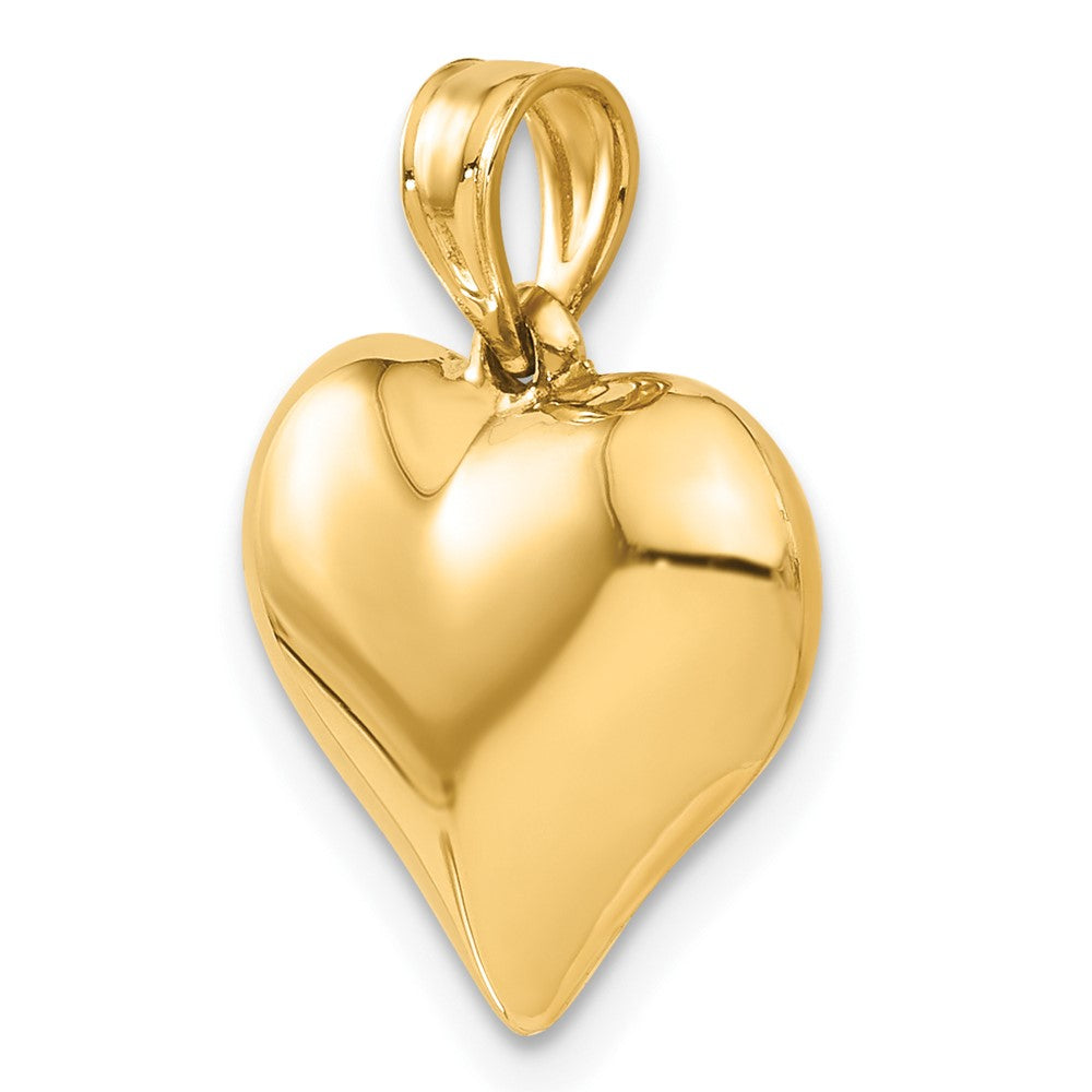 10K 15mm Polished 3-D Puffed Heart Pendant