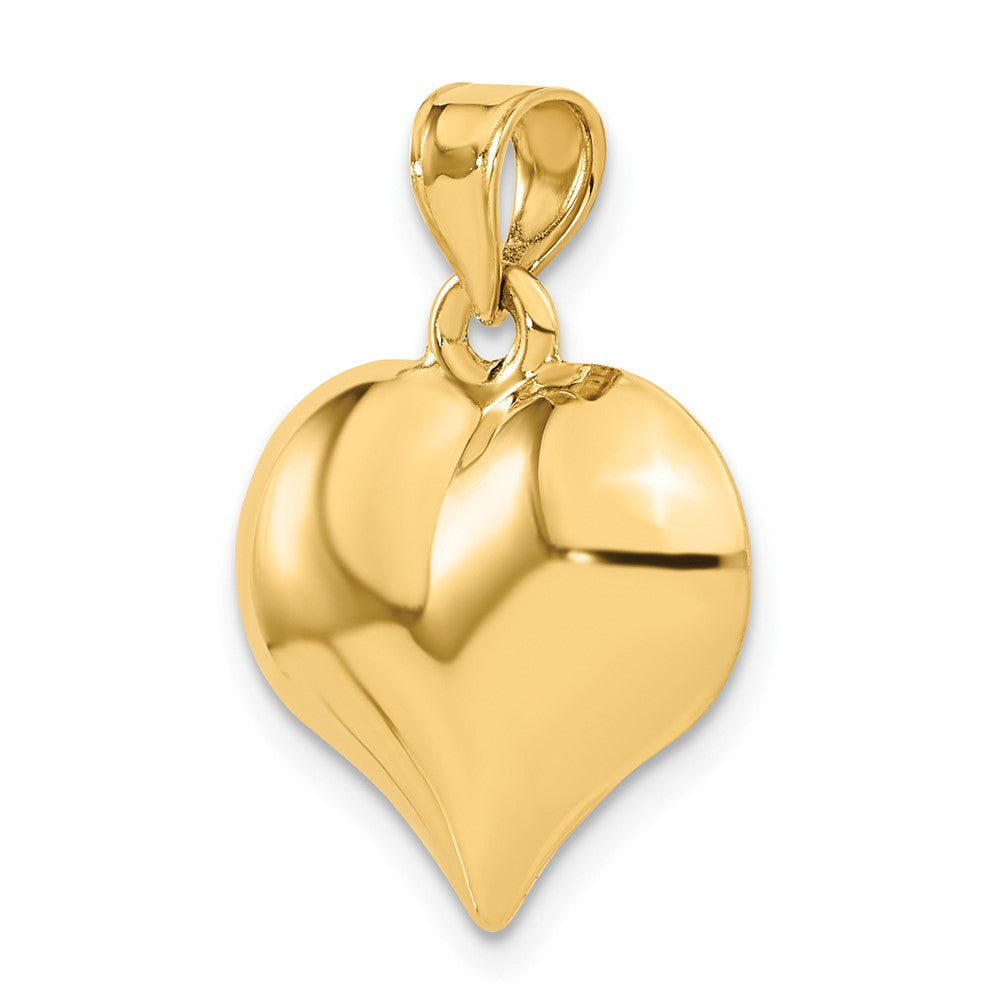10K 18mm Polished 3-D Puffed Heart Pendant