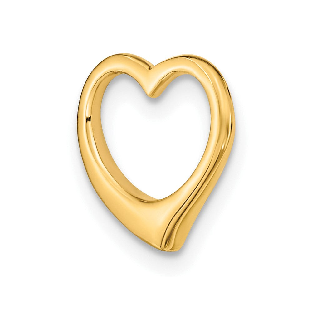 10K Polished 12mm Medium Floating Heart Chain Slide