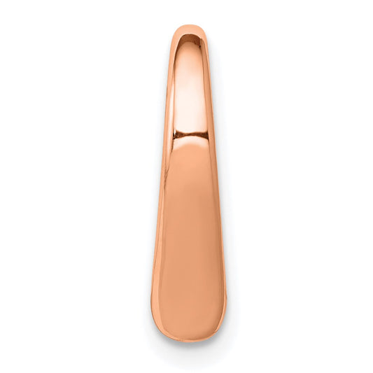 10K Rose Gold Polished 15mm Large Floating Heart Chain Slide