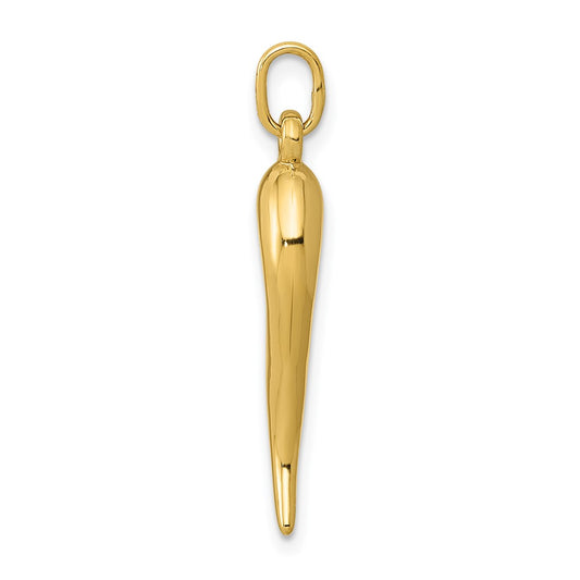 10k 3-D Italian Horn Charm