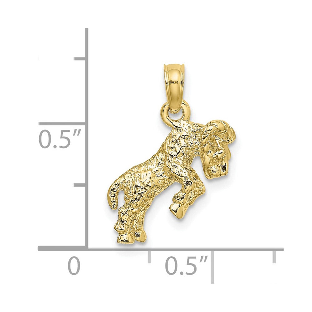 10K 3-D Aries Zodiac Pendant