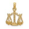 10K 3-D Libra Zodiac Pendant