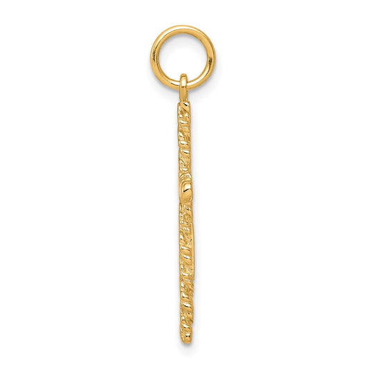 10K Nugget Cross Charm