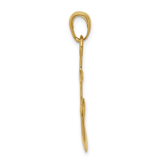 10k 3-D Anchor Pendant