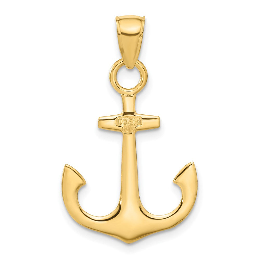 10k 3-D Anchor Pendant