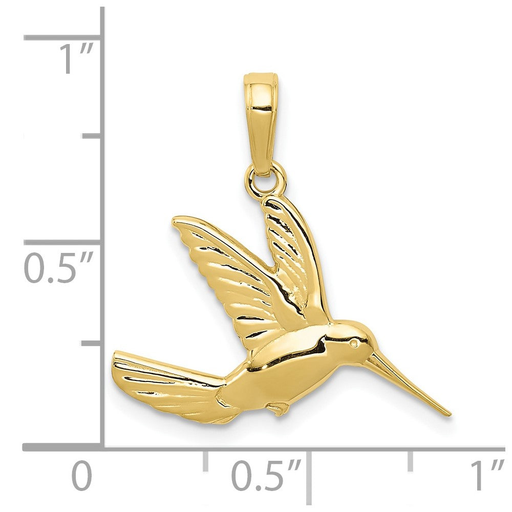 10K Hummingbird in Flight Pendant