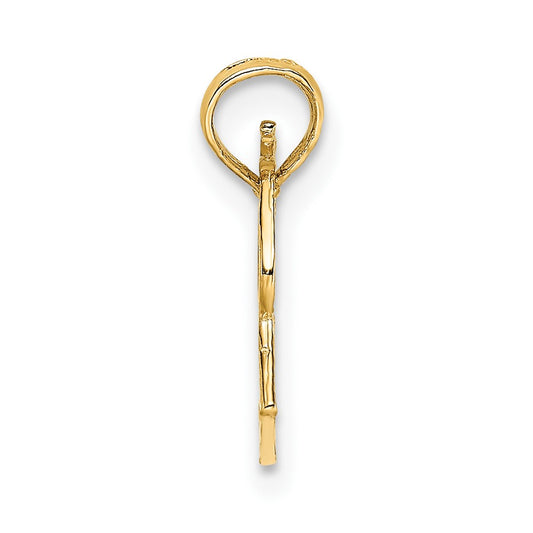 10K Textured Megaphone with Handle Pendant