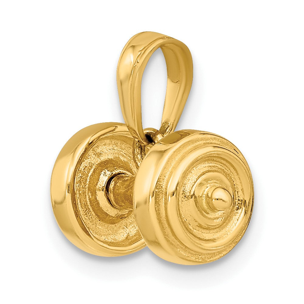 10K 3-D Single Barbell Pendant