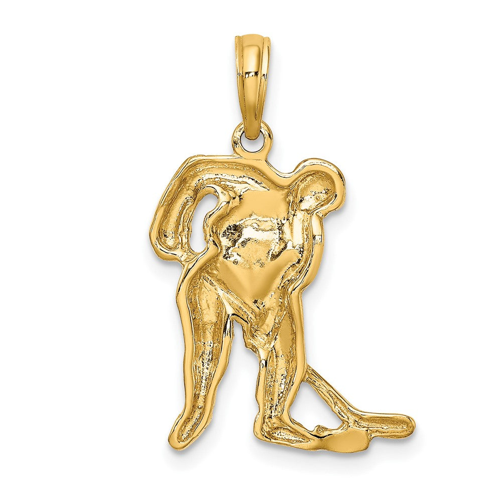 10k Hockey Player with Stick and Puck Charm