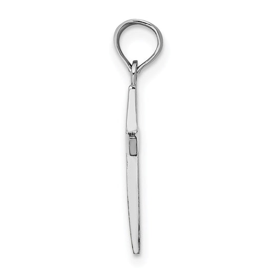 10k White Gold Polished Latin Cross Pendant