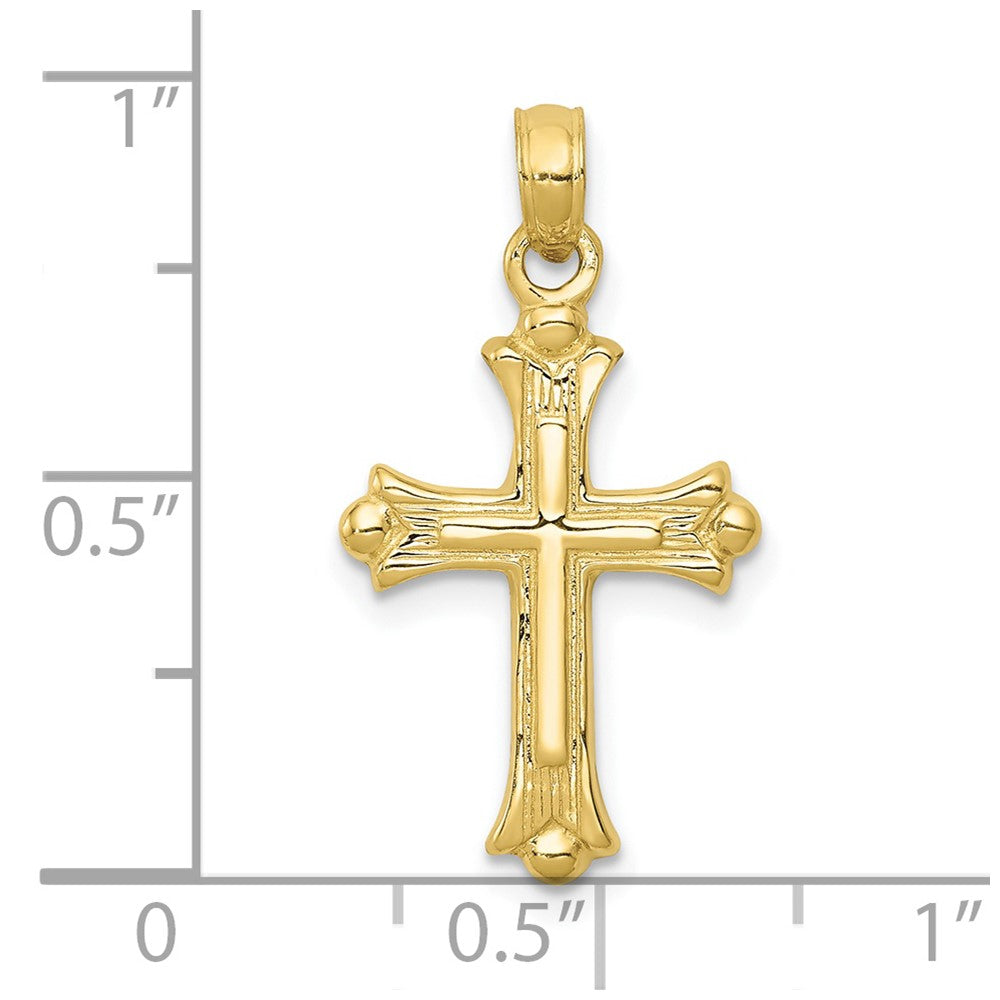 10k Budded Cross Charm