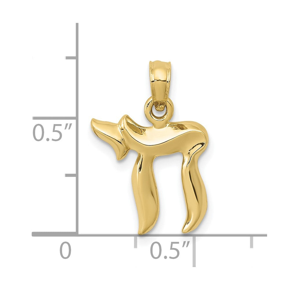 10K Small Polished Chai Pendant