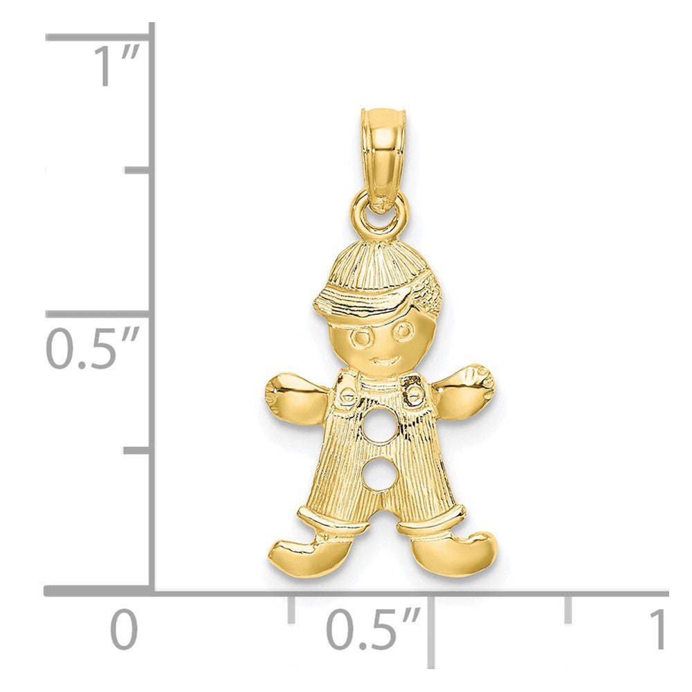10k Playful Boy w/Cut Out Buttons Charm