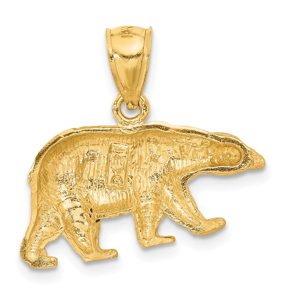 10K Diamond-cut Bear Pendant