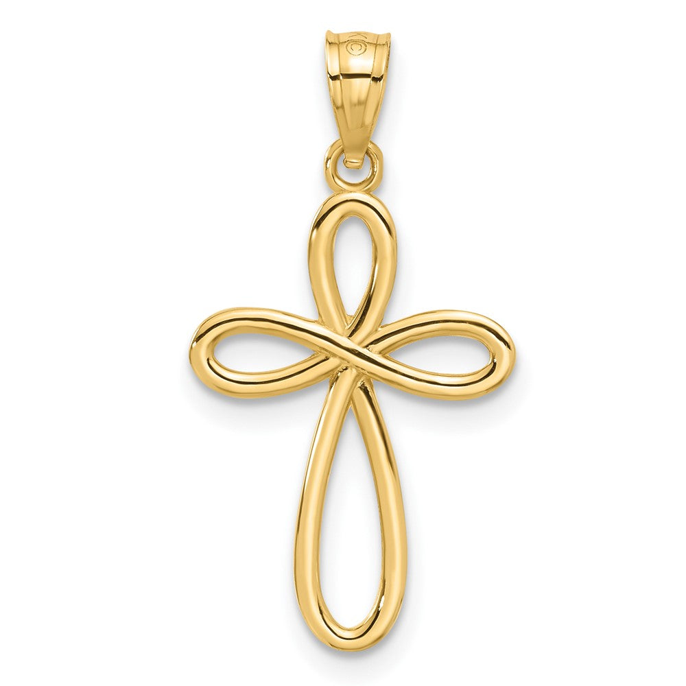 10k Ribbon Cross Pendant