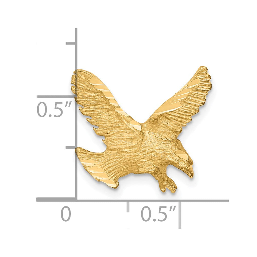 10k Solid Satin Diamond-cut Eagle Chain Slide