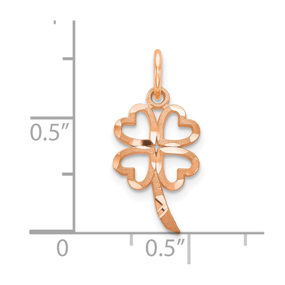 10k Rose Gold Four Leaf Clover Pendant