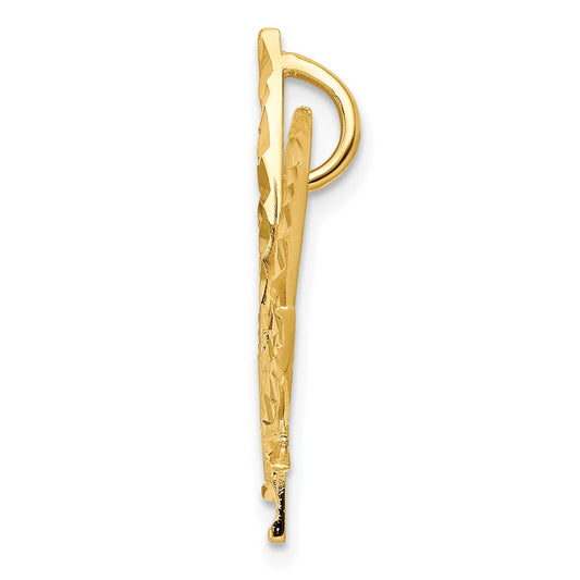 10k Solid Satin Leaf Chain Slide