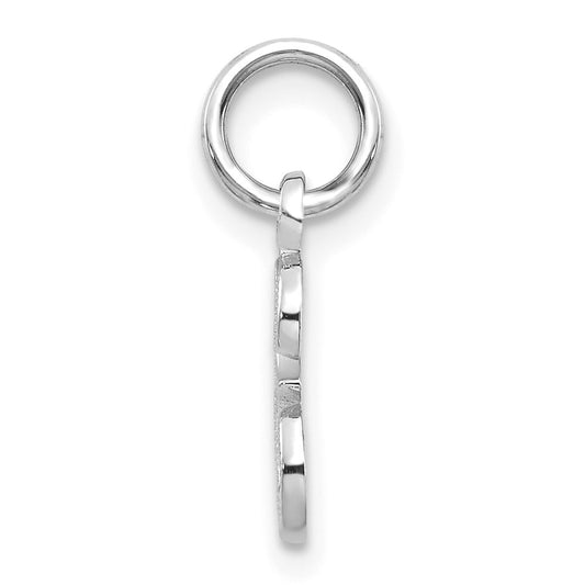 10k White Gold Small Script Initial E Charm