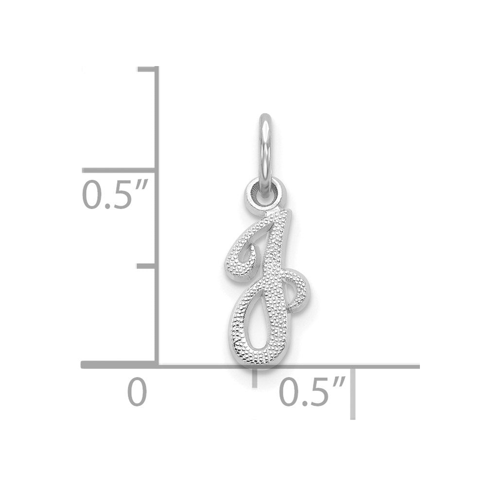 10k White Gold Small Script Initial J Charm