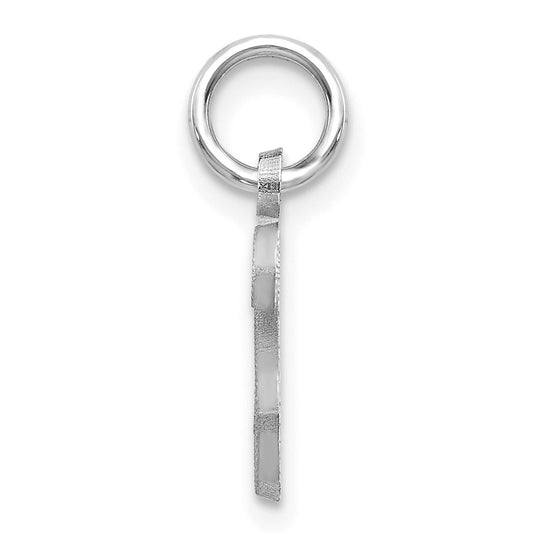 10k White Gold Small Script Initial S Charm