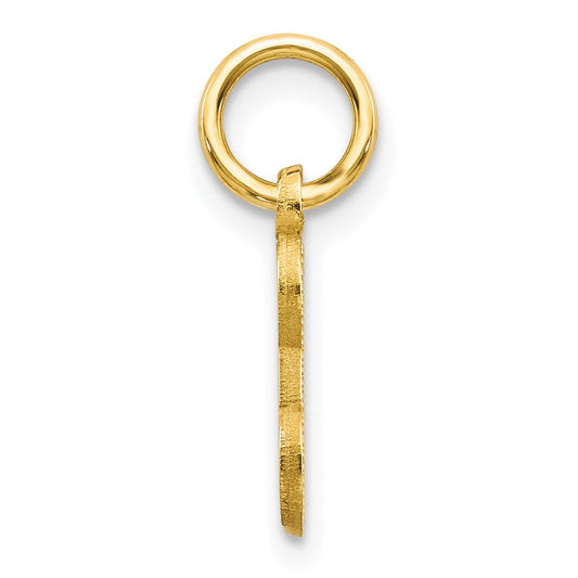 10k Small Diamond-cut Initial E Charm