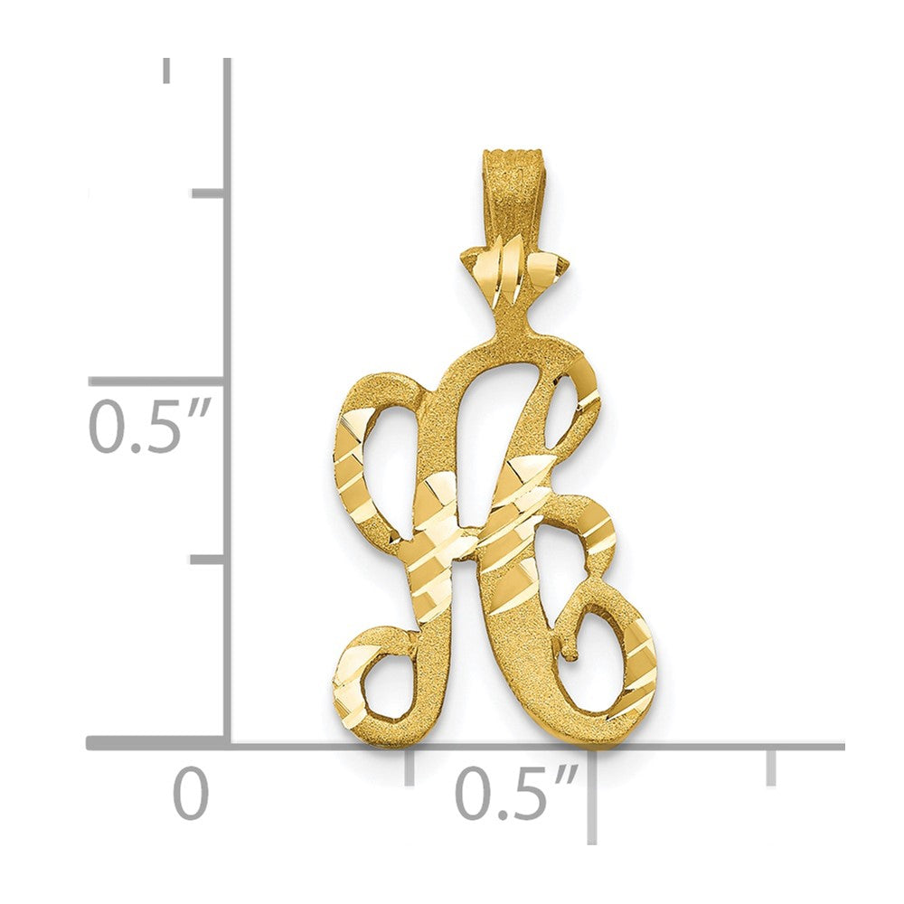 10k Diamond-cut Grooved Initial A Charm