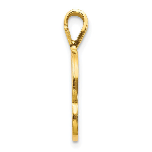 10k Satin Diamond-cut Initial P Pendant