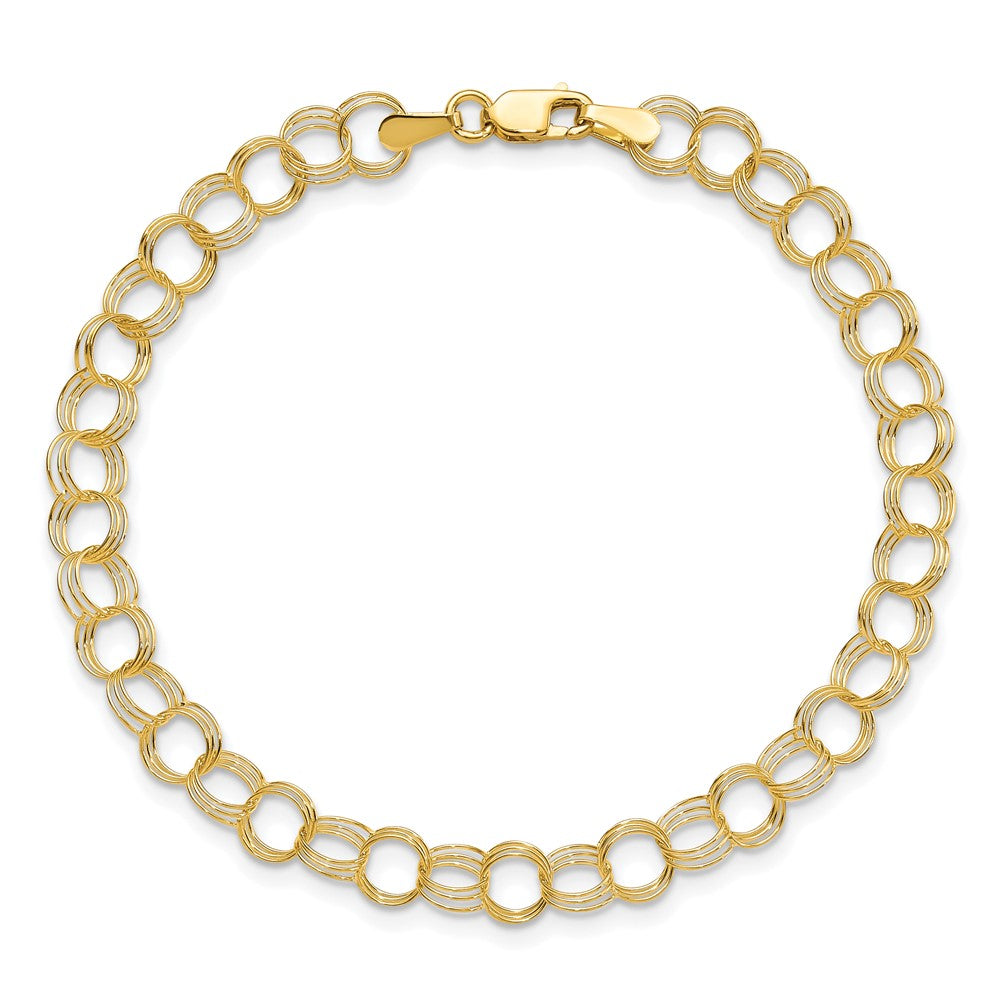 10k Triple Link Charm Bracelet