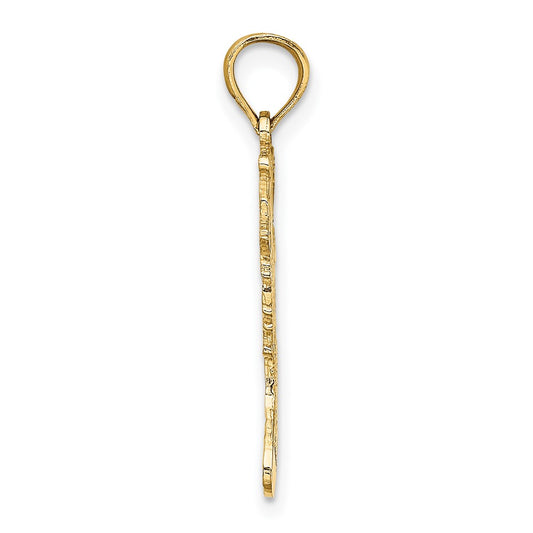 10K Polished Christmas Stocking Pendant