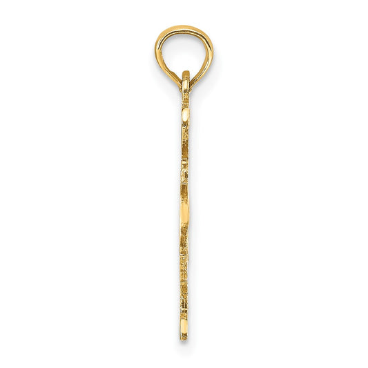 10K Solid Cut-out I Heart TX Texas State Pendant