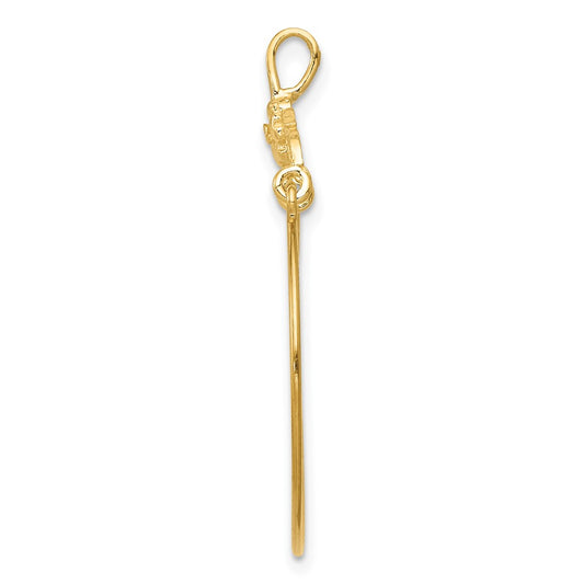 10k Polished Floral Charm Holder