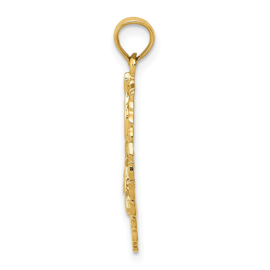 10K Solid Polished Framed Gymnast in Wreath Pendant