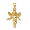 10k 3D Polished Solid Angel Pendant