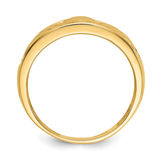 10k Polished Mens Claddagh Band