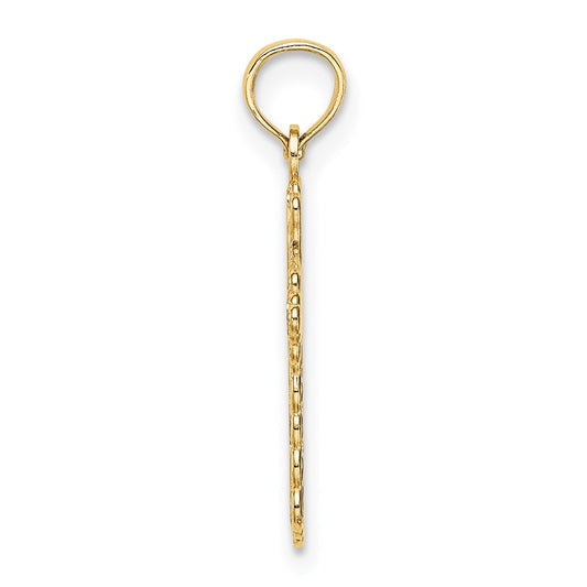 10k Budded Cross Charm