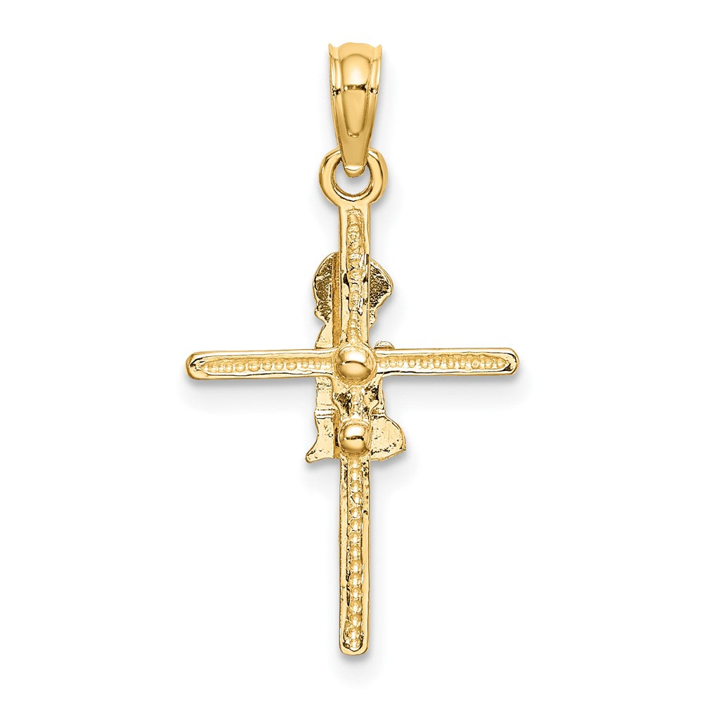 10k Praying Boy Cross Charm