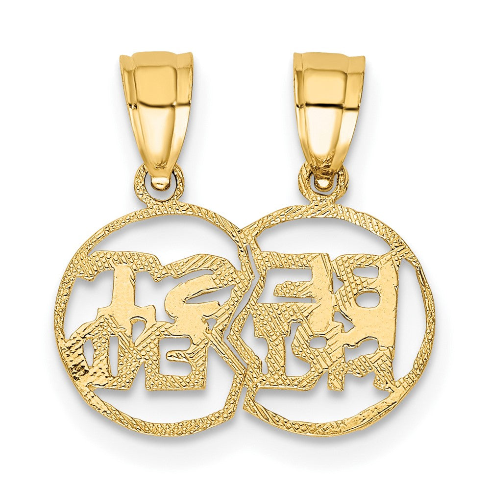 10K Cut-Out BEST FRIEND 2-Piece Break-Apart Pendant