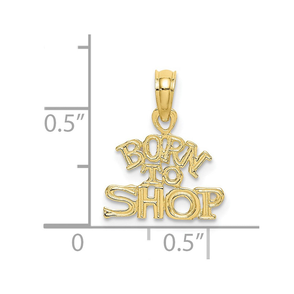 10K BORN TO SHOP Charm
