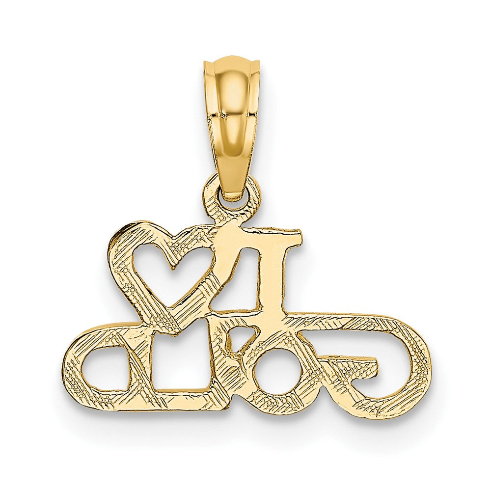 10K Polished and Textured I Heart GOLD Charm