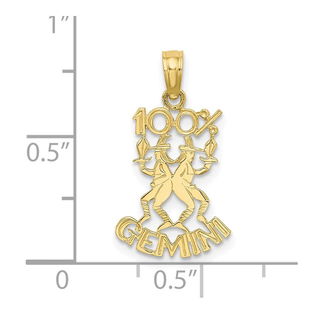10K 100% GEMINI Zodiac Charm