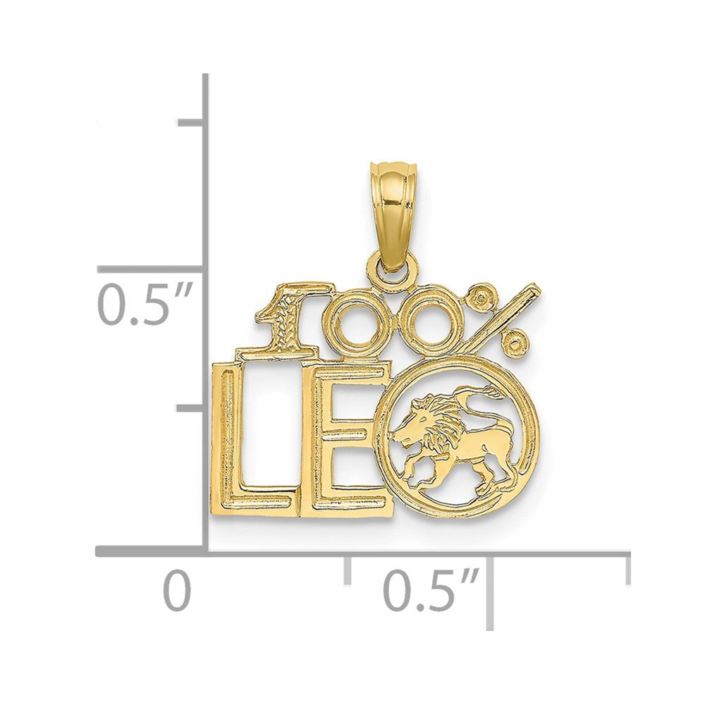 10K 100% LEO Zodiac Charm